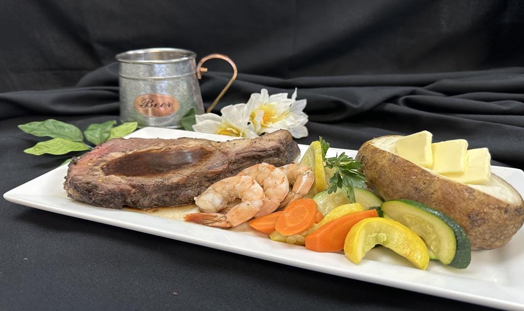 Prime Rib with Shrimp